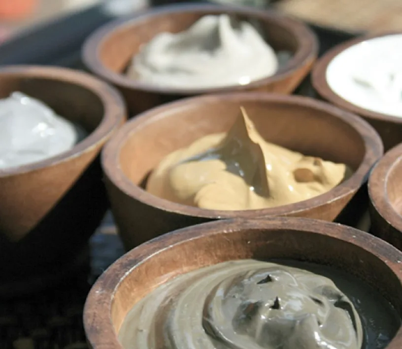 Natural mineral and botanical textures prepared for an earth ritual study